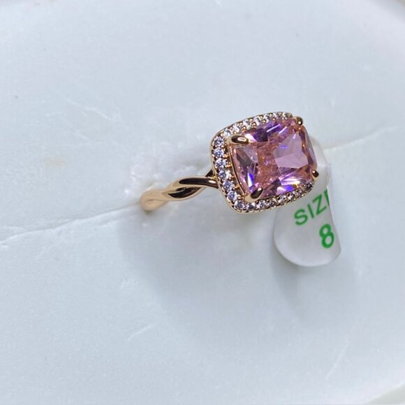 Rose Quartz CZ Statement Ring RBP6633 Brighter than the Moon Size 8 - Picture 3 of 6